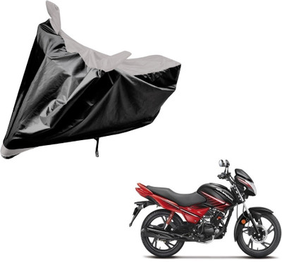 Amanzo Two Wheeler Cover for Hero(Glamour, Black, Silver)