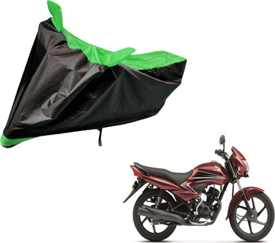 Auto Hub Two Wheeler Cover for Honda(Dream Yuga, Black, Green)