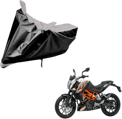 Auto Hub Two Wheeler Cover for KTM(Duke 390, Black, Silver)