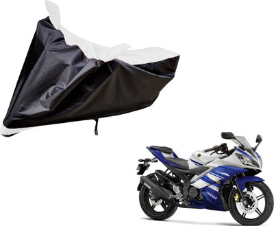 Auto Hub Two Wheeler Cover for Yamaha(R15, Black, White)