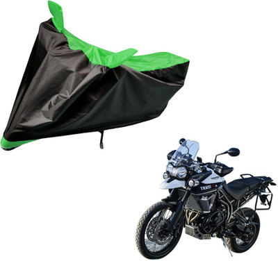 Amanzo Two Wheeler Cover for Triumph(Tiger 800 XCA, Black, Green)