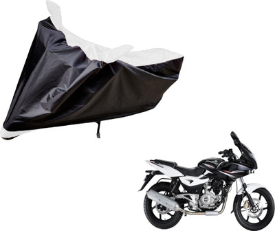 Auto Hub Two Wheeler Cover for Bajaj(Pulsar 220 DTS-i, Black, White)
