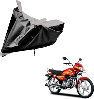 Auto Hub Two Wheeler Cover for Hero(CD deluxe, Black, Silver)