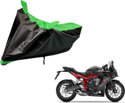 Auto Hub Two Wheeler Cover for Honda(CBR 650F, Black, Green)
