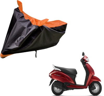 Auto Hub Two Wheeler Cover for Honda(Activa 125, Black, Orange)