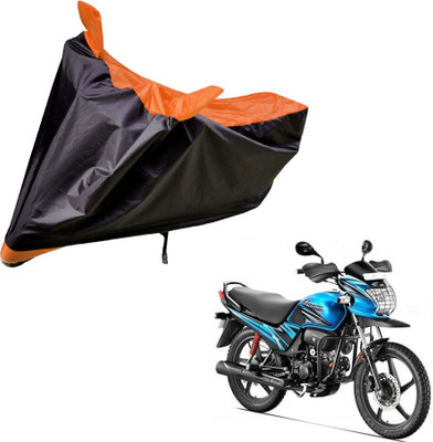Auto Hub Two Wheeler Cover for Hero(Passion Pro, Black, Orange)