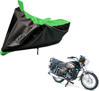 Auto Hub Two Wheeler Cover for TVS(Max 4R, Black, Green)