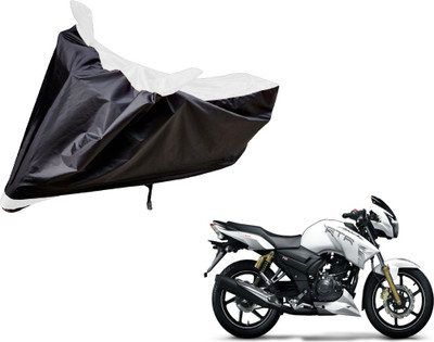 Amanzo Two Wheeler Cover for TVS(Apache RTR 160, Black, White)