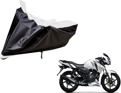 Auto Hub Two Wheeler Cover for TVS(Apache RTR 180, Black, White)