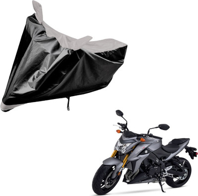 Auto Hub Two Wheeler Cover for Suzuki(GSX, Black, Silver)