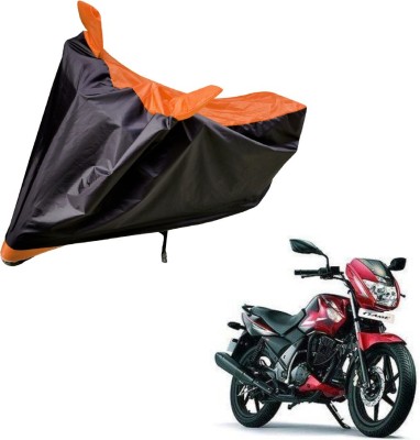 Auto Hub Two Wheeler Cover for TVS(Flame SR125, Black, Orange)