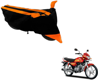 MOCKHE Two Wheeler Cover for Hero(CD deluxe, Black, Orange)