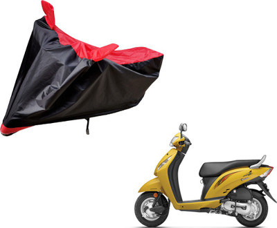 Auto Hub Two Wheeler Cover for Honda(Activa i, Black, Red)