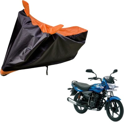 Auto Hub Two Wheeler Cover for Bajaj(Platina, Black, Orange)