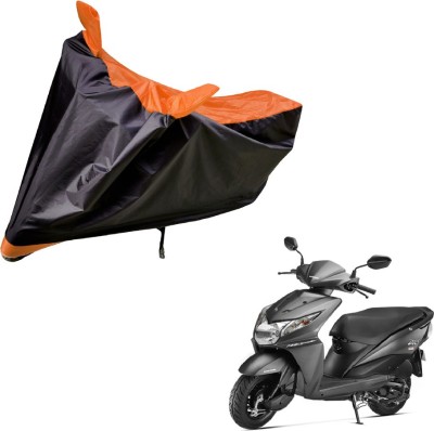 Auto Hub Two Wheeler Cover for Honda(Dio, Black, Orange)