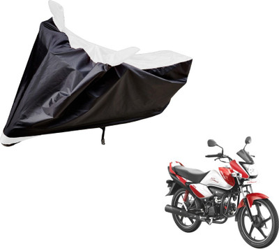 Auto Hub Two Wheeler Cover for Hero(Splendor I Smart, Black, White)