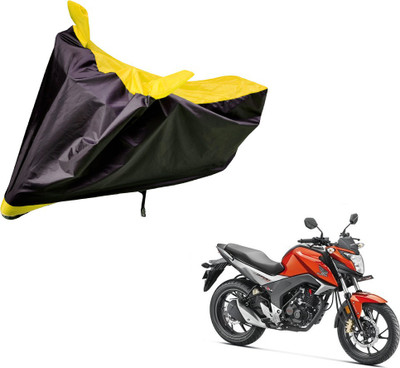 Auto Hub Two Wheeler Cover for Honda(CB Hornet 160, Black, Yellow)