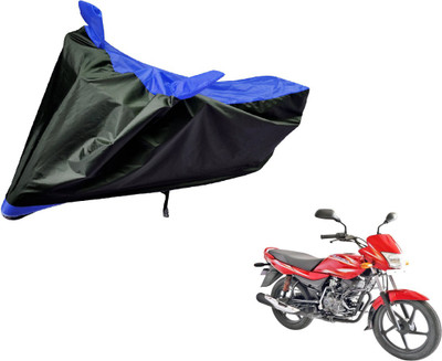 Amanzo Two Wheeler Cover for Bajaj(Platina 100 DTS-i, Black, Blue)