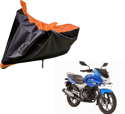 Auto Hub Two Wheeler Cover for Bajaj(Discover 150 f, Black, Orange)