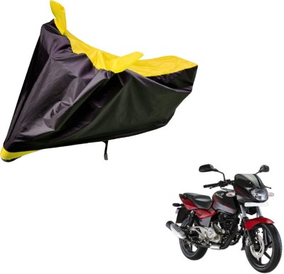 Auto Hub Two Wheeler Cover for Bajaj(Pulsar 180 DTS-i, Black, Yellow)