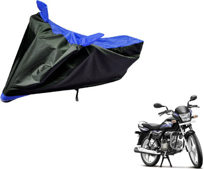 Auto Hub Two Wheeler Cover for Hero(Splendor Pro, Black, Blue)