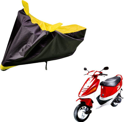 Auto Hub Two Wheeler Cover for Kinetic(Black, Yellow)