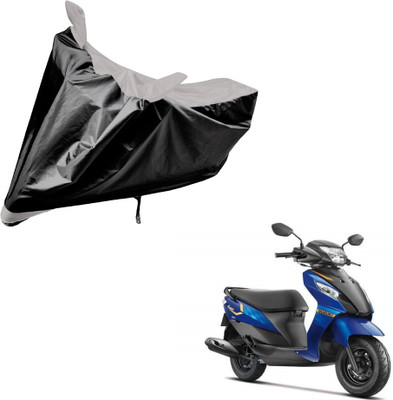 Auto Hub Two Wheeler Cover for Suzuki(Let's, Black, Silver)