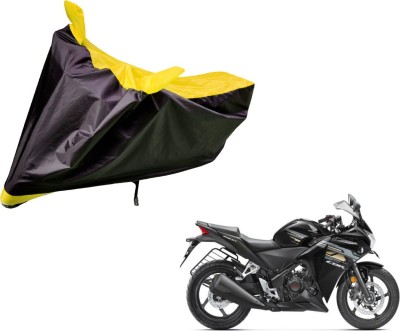 Auto Hub Two Wheeler Cover for Honda(CBR 250R, Black, Yellow)