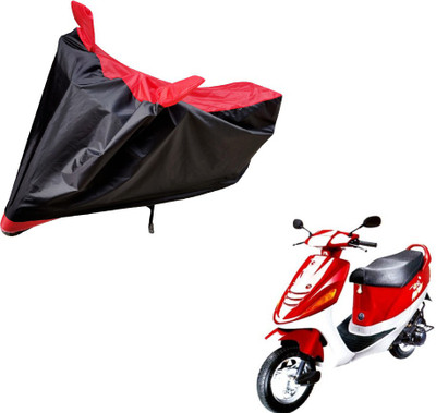 Auto Hub Two Wheeler Cover for Kinetic(Black, Red)