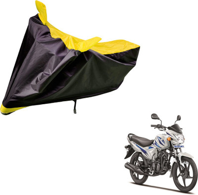 Amanzo Two Wheeler Cover for Suzuki(Hayate, Black, Yellow)