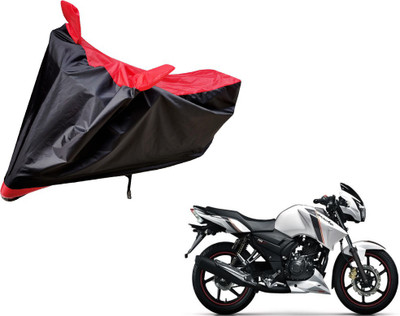 Auto Hub Two Wheeler Cover for TVS(Apache RTR 180, Black, Red)