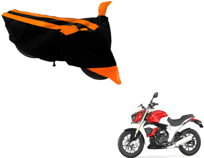 MOCKHE Two Wheeler Cover for Mahindra(Mojo, Black, Orange)