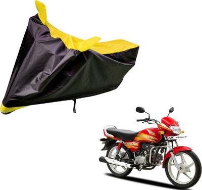 Auto Hub Two Wheeler Cover for Hero(HF Deluxe, Black, Yellow)