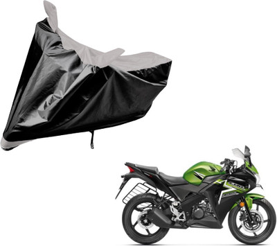 Auto Hub Two Wheeler Cover for Honda(CBR 150R, Black, Silver)