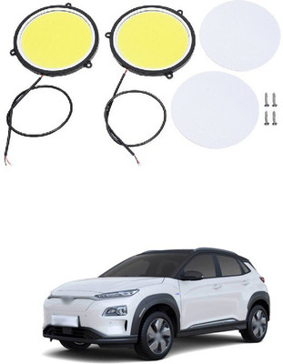 PRTEK Car DRL Daytime Running Light Flexible Round Shape White LED Lights Driving lamp COB Lights car-Styling 2PCS 12V DC for All Cars A87 Headlight Car LED for Hyundai (12 V, 12 W)(i10, Pack of 2)