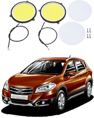 PRTEK Car DRL Daytime Running Light Flexible Round Shape White LED Lights Driving lamp COB Lights car-Styling 2PCS 12V DC for All Cars A171 Headlight Car LED for Maruti Suzuki (12 V, 12 W)(A-Star, Pack of 2)