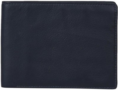 Leatherman Fashion Men Blue Genuine Leather Wallet(10 Card Slots)