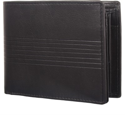 Jungler Men Casual Black Genuine Leather Wallet(5 Card Slots)