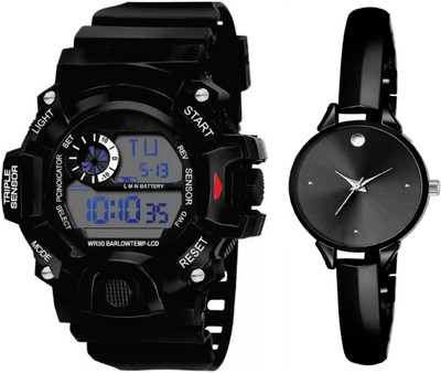 blutech DATE & DAY SERIES Analog-Digital Watch  - For Couple
