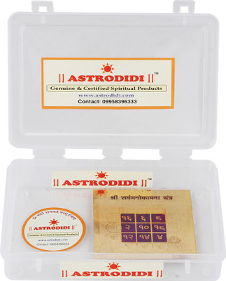 Astrodidi Shri Sarva Manokamna Yantra (Small Size Pocket Yantra) Plated Yantra(Pack of 1)