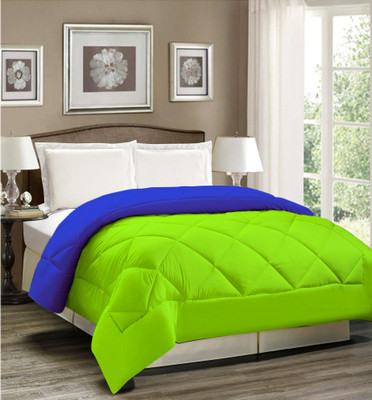 AVI Solid Single Comforter for  Heavy Winter(Polyester, Blue-Mint Green)