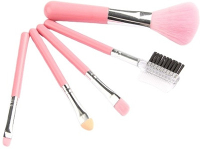 Gugzy Mini 5Pcs Pink Makeup Brushes Cosmetics Tools Eyeshadow Eye & Face Lipstick Makeup Brush Set Blush Soft Brushes I Mini Pink Brush Set I 5pc Makeup Brush Set I Brush set for Beginners I Makeup Brush(Pack of 5)