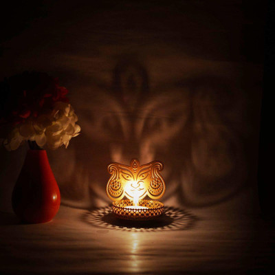 Heaven Decor Iron 1 - Cup Tealight Holder(Gold, Pack of 1)