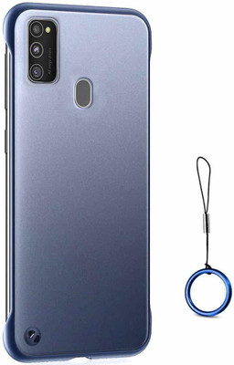 MOBILOVE Back Cover for Samsung Galaxy M30s / M21| Frameless Design Matte Finish Ultra Thin Bumper Case with Ring Buckle(Blue, Hard Case, Pack of: 1)
