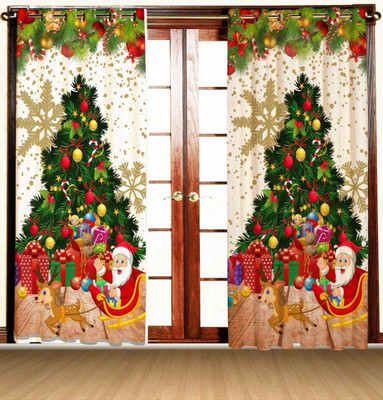 Sai Overseas 152 cm (5 ft) Window Polyester Curtain (Pack Of 2)(Multicolor, Printed)