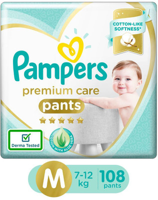 Pampers Premium Care Pants Diapers Monthly Box Pack - M(108 Pieces)