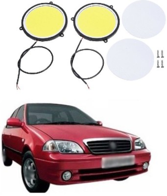 PRTEK Car DRL Daytime Running Light Flexible Round Shape White LED Lights Driving lamp COB Lights car-Styling 2PCS 12V DC for All Cars A167 Headlight Car LED for Maruti Suzuki (12 V, 12 W)(Esteem, Pack of 2)