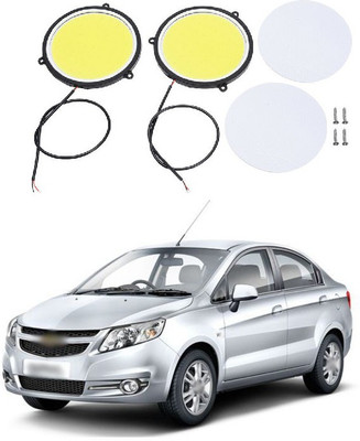 PRTEK Car DRL Daytime Running Light Flexible Round Shape White LED Lights Driving lamp COB Lights car-Styling 2PCS 12V DC for All Cars A39 Headlight Car LED for Chevrolet (12 V, 12 W)(Sail, Pack of 2)