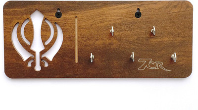 7CR Khanda-KH (WB) Wood Key Holder(5 Hooks, Brown)