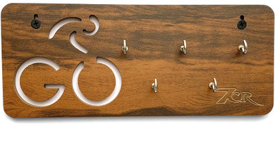 7CR Bicycle Key Holder (WB) Wood Key Holder(5 Hooks, Brown)